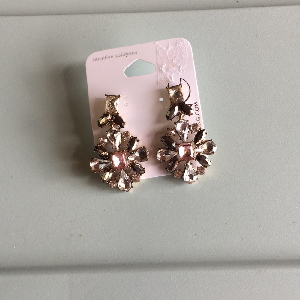 Jeweled flower earrings